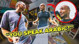 White Guy SUDDENLY Speaks Arabic and Gets FREE Stuff Locals Shocked 
