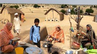 Morning Routine of Desert Women Pakistan In Summer  Pakistan Village Life  Traditional Breakfast