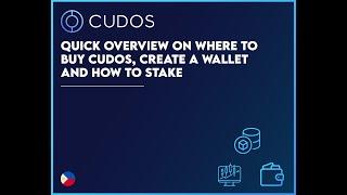 QUICK OVERVIEW ON WHERE TO BUY CUDOS CREATE A WALLET AND HOW TO STAKE  TAGLISH