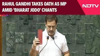 Rahul Gandhi Lok Sabha  Constitution In Hand Rahul Takes Oath As MP Amid Bharat Jodo Chants