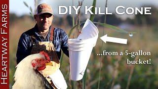 How to make a Kill Cone for Chicken or Turkey Processing  Butchering DIY @HeartwayFarms