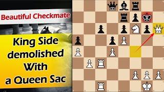 King Side demolished with a queen sac  Brodsky vs Jenetl 1999