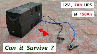 Can a 12V 7Ah UPS Inverter  220v  run with a 14.8V 150Ah Battery ?