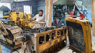 Repairing Caterpillar Bulldozer Diesel Engine   Rebuilding CAT Inline 6 Cylinder Diesel Engine