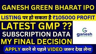 Ganesh Green Bharat IPO  Ganesh Green Bharat IPO GMP  Ganesh Green Bharat IPO Subscription Status