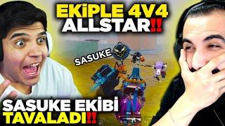 EKİPLE EĞLENCELİ 4V4 ALLSTAR  SASUKE HERKESİ TAVALADI EFSANE KADRO  PUBG MOBILE