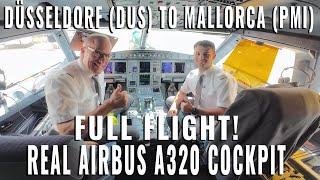 AIRBUS COCKPIT FULL FLIGHT TO PALMA DE MALLORCA   PMI FROM DÜSSELDORF  DUS REAL AIRPLANE