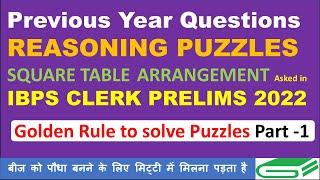 IBPS Clerk Previous Year Paper Questions Seating Arrangement Reasoning Tricks In Hindi