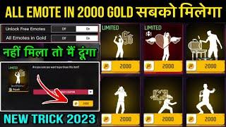 all emote in 2000 gold  free fire free emote  how to get emote in gold  village player