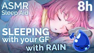 ASMR Sleep Aid - Rainy Cuddles on your GF chest 8 hoursHeartbeatGentle breathingRain