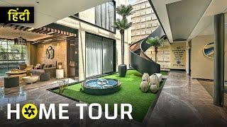 This Luxury Courtyard Home in Jalandhar जलंधर  Connects with Green Spaces House Tour in Hindi.