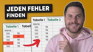 Zwei Tabellen VERGLEICHEN und Unterschiede finden in Excel