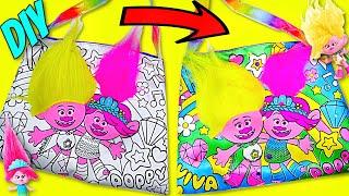 Trolls Band Together Movie Poppy and Viva Purse Coloring DIY