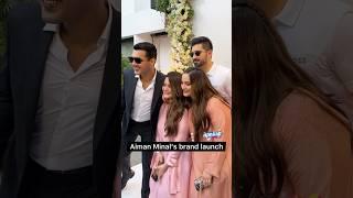 Aiman and Minal with their husbands Muneeb Butt and Ahsan Mohsin at their brand launch 