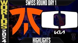 FNC vs DK Highlights  LoL Worlds 2024 Swiss Stage Day 1  Fnatic vs Damwon KIA