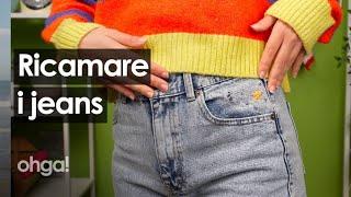 Come ricamare un fiore sui jeans per rinnovare un vecchio modello e usarlo ancora