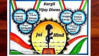 Kargil Vijay Diwas Poster drawing  Vijay Diwas drawing  How to Draw Kargil Vijay Diwas Poster easy