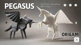 Challenge Modern Origami #10  Pegasus  How can a piece of paper make such an amazing Pegasus?