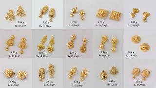 Latest Gold Tops Earrings Designs With Weight And Price  Shridhi Vlog