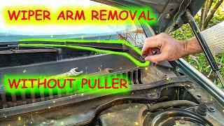 Wiper arm removal without puller - replacement & adjustment