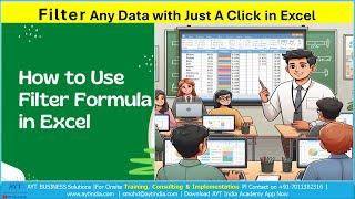 Excel - Filter with Formula  Using the Excel FILTER Function to Create Dynamic Filters  Excel