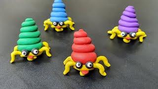 Hermit Crab Clay Modelling For Kids Hermit Crab Polymer Clay Toys Making How To Make Hermit Crab