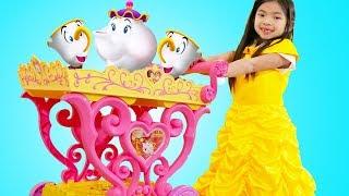 Emma Play with Disney Princess Belle Musical Tea Party Cart
