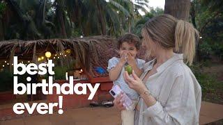 Annikas 2nd birthday in Goa - a big surprise by aunty from Finland