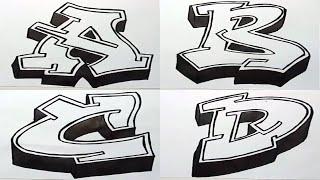 Collection of Drawing Grafity Letter A.B.C.D Full Cool Video