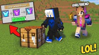 Minecraft Manhunt With My Girlfriend But You Can Upgrade Any Item....