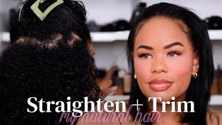 Straightening + Trimming My Natural Hair + Fav Products To Use  Arnell Armon