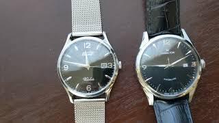 Tissot Visodate quartz vs. Hamilton Thin-o-matic quick comparison of 2 retro 60s style watches