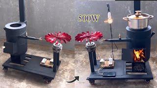 wood stove combined with free power station   new creative ideas 2022