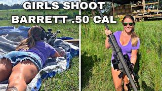 GIRLS SHOOT BARRETT .50 CAL RIFLE