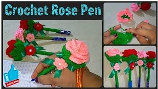 Crochet Rose pen️ Flower pen Gift pen️