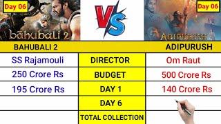 Bahubali 2 vs Adipurush Movie Day 6 Box Office Collection  Adipurush Movie Collection