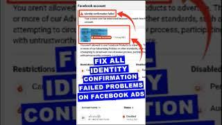 Identity Confirmation Failed Facebook Business Account  Fix All Facebook Ad Account Restricted 2023