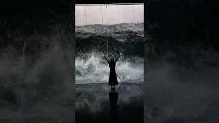 WOW  New 3D billboard technology. Alone Against a Deadly Ocean Wave #shorts #3d #billboard