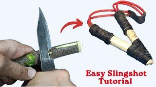 How to make a high accurate slingshot With rubber bands and wood