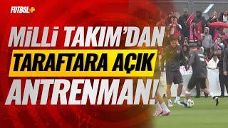 A Milli Futbol Takımı Almanyadaki ilk idmanını taraftara açık yaptı