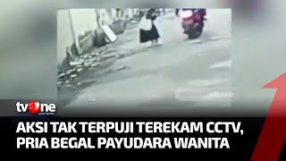 Sebuah Video CCTV Rekam Aksi Cabul Pelaku Begal Payudara di Palembang  Sidik Jari tvOne