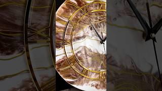 Resin Art. Clock. DIY. White and gold. #epoxy_resin #resin_art #diy #epoxy #epoxyideas #epoxyclock