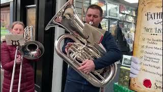 Dungannon Silver Band Outside Stewarts Music Shop