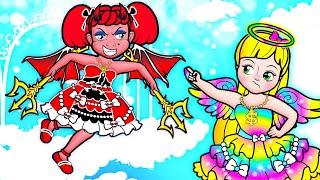 paper doll Rainbow Rapunzel Angels and Demon Sinister  LOL Surprise DIYs