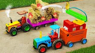 Top diy tractor making mini Rescue and Fire Truck  diy mini gasoline for petrol pump project