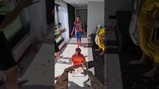 SPIDER-MOM dropped our CAKE  #spiderman #funny #prank #grishagaraz #spidermom #littlespidey