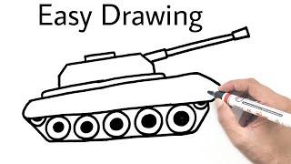 How To Draw a Tank  Tank Drawing Easy  YoKidz Drawing  YoKidz Channel