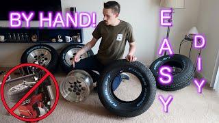 MOUNTING A TIRE BY HAND TECHNIQUE