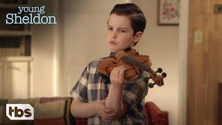 Sheldon Learns To Play the Violin Clip  Young Sheldon  TBS