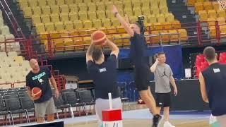 Luka Doncic at Slovenia Practice Before Facing Giannis Antetokounmpo Greece in Olympic Qualifier